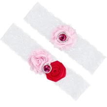 Нежные элегантные свадебные подвязки эластичные кружевные подвязки Ремни с розовые стразы шелковые розы для невесты или подружки невесты, для особых случаев