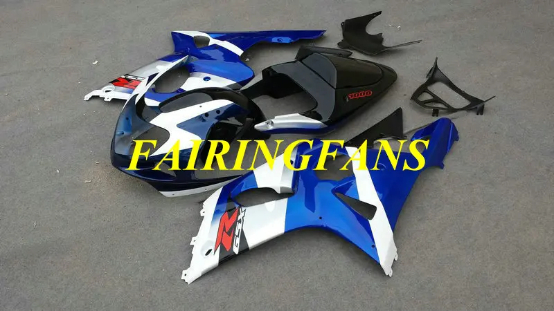 Набор обтекателей для GSXR600 750 K1 01 02 03 GSXR 600 GSXR750 2001 2002 2003 белый синий Обтекатели Кузов+ подарки SH20