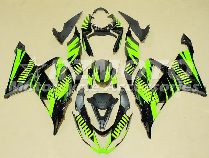 Новинка; Лидер продаж ABS Полный комплект обтекателя подходит для Kawasaki ZX6R 2013 Обтекатели ZX-6R ниндзя 636 599 цвет цвета: зеленый, черный