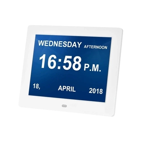 

8 Inch Photo Frame & Digital Alarm LED Screen Simple Eletronic Photo Album Support Clock/Photo/Video for Elder People with Remot
