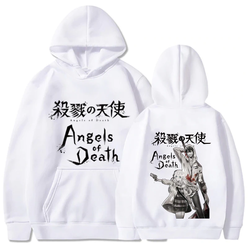 

Angels of Death Anime Men Hoodies Fashion Long Sleeve Tops Casual Loose Print Unisex Unisex Sweatshirt