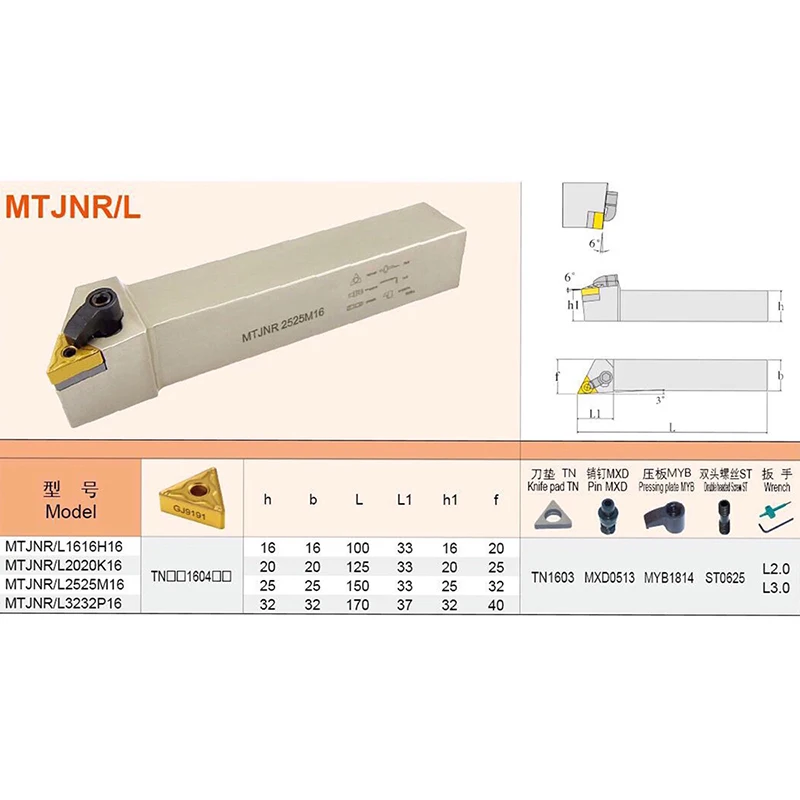 MTJNR MTJNL держатель токарного инструмента MTJNR1616H16 MTJNR2020K16 MTJNR2525M16 токарный станок с ЧПУ режущие инструменты для TNMG1604 карбидные вставки