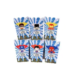 6 шт./лот супер-Герой мультфильма Супермен Мститель коробка конфет дети День рождения принадлежности для приготовления попкорна Коробка