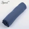 Sparsil Women Summer Soft TR Cotton Scarves Retro Tassels Solid Color 180x90 Shawls Female Thin Wraps Hijab Beach Holiday Scarf ► Photo 3/6