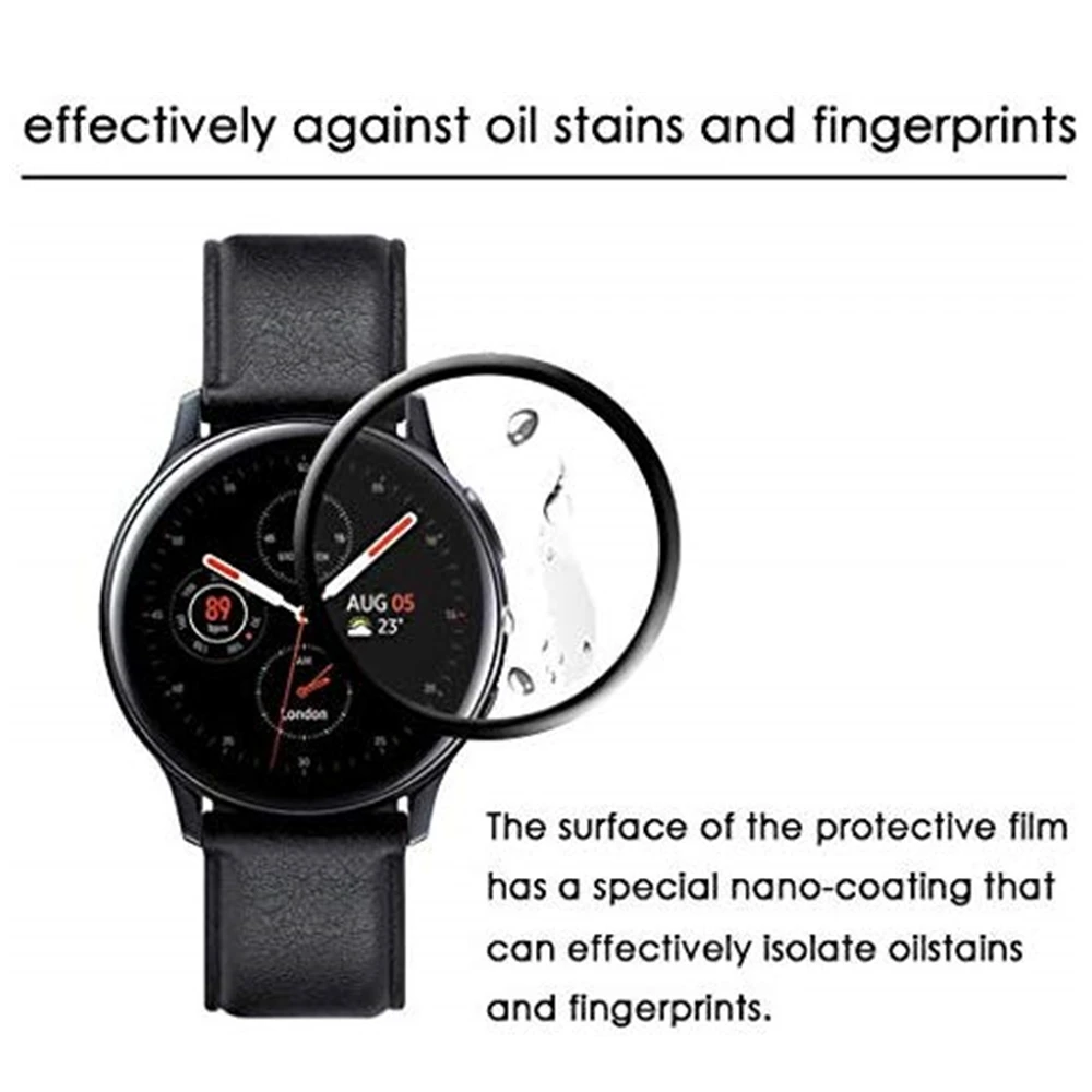 Защита экрана для samsung Galaxy Watch Active 2 44 мм Полное покрытие закаленное стекло пленка для active2 40 мм против царапин крышка