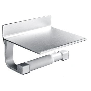 

Rustproof Roll Dispenser Modern Solid Non-Slip Retractable Home Hotel Storage With Phone Shelf Wall Mounted Toilet Paper Holder