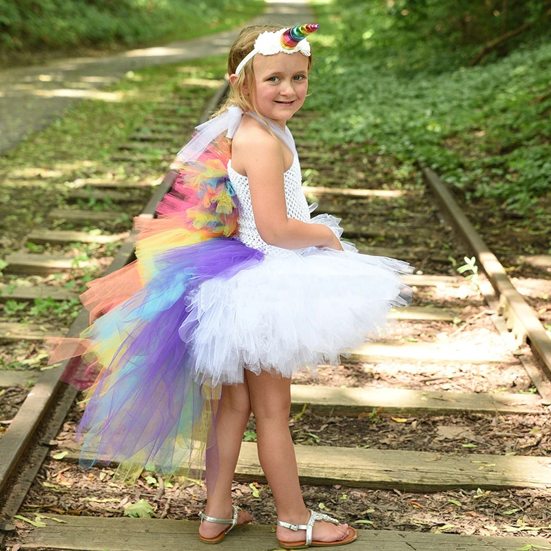 Sincere Party Robe tutu en tulle licorne pour fille Robe d