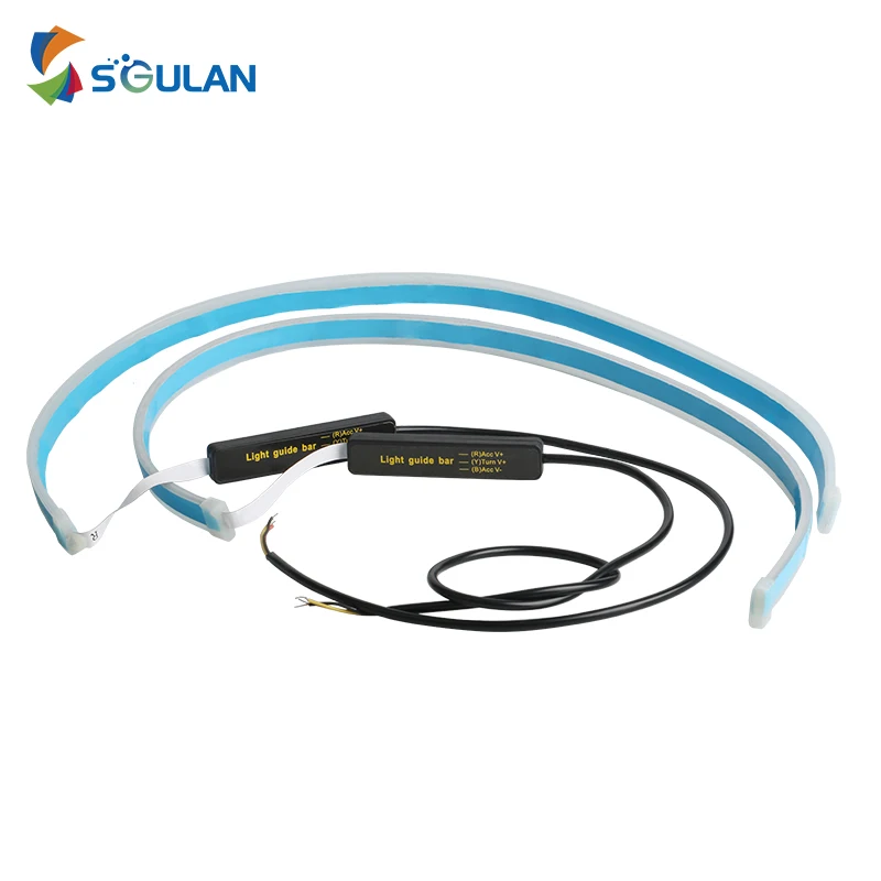 

LED DRL daytime running lights For Car yellow turn signal lights blue guiding lights with headlights decorative lights