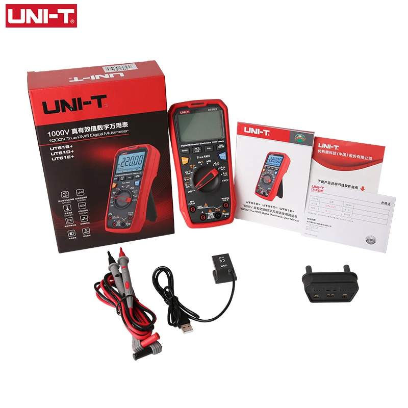 Digital Multimeter Tester UNI-T Professional Multimeter Digital UT61E+ UT61D+ UT61B+ DC AC 1000V 60mF/220 mF Capacitance Test True RMS Auto Range Meter