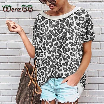 

Wenzbb 2020 Women Summer Camouflage Leopard Top Tees Casual Short Sleeve T-Shirt Dropshipping