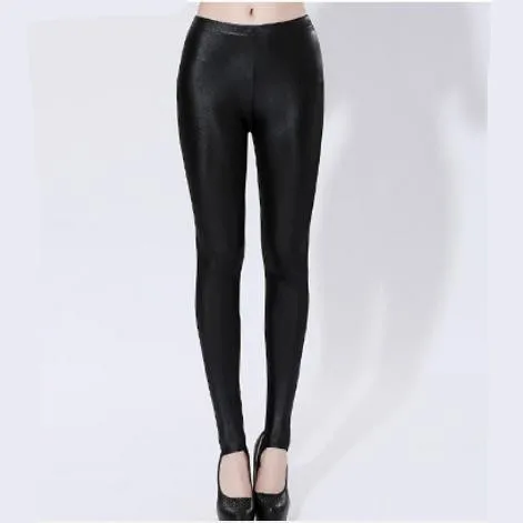 Pantalon женские штаны Женские винтажные черные узкие брюки из искусственной кожи размера плюс 4XL 5XL сексуальные обтягивающие женские брюки M810