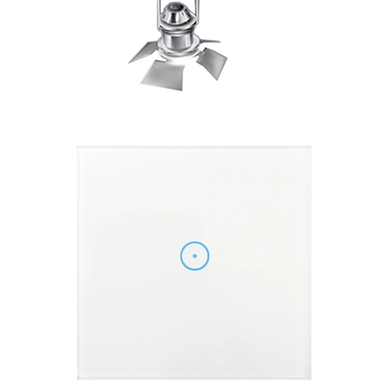 1Gang Wifi Wall Switch, Smart Light Switch, Glass Panel Contact Sensor Interrupter EU Plug