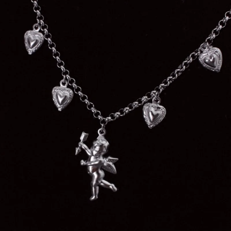 Женское колье с подвеской в виде сердца из нержавеющей стали|Ожерелья подвеской|