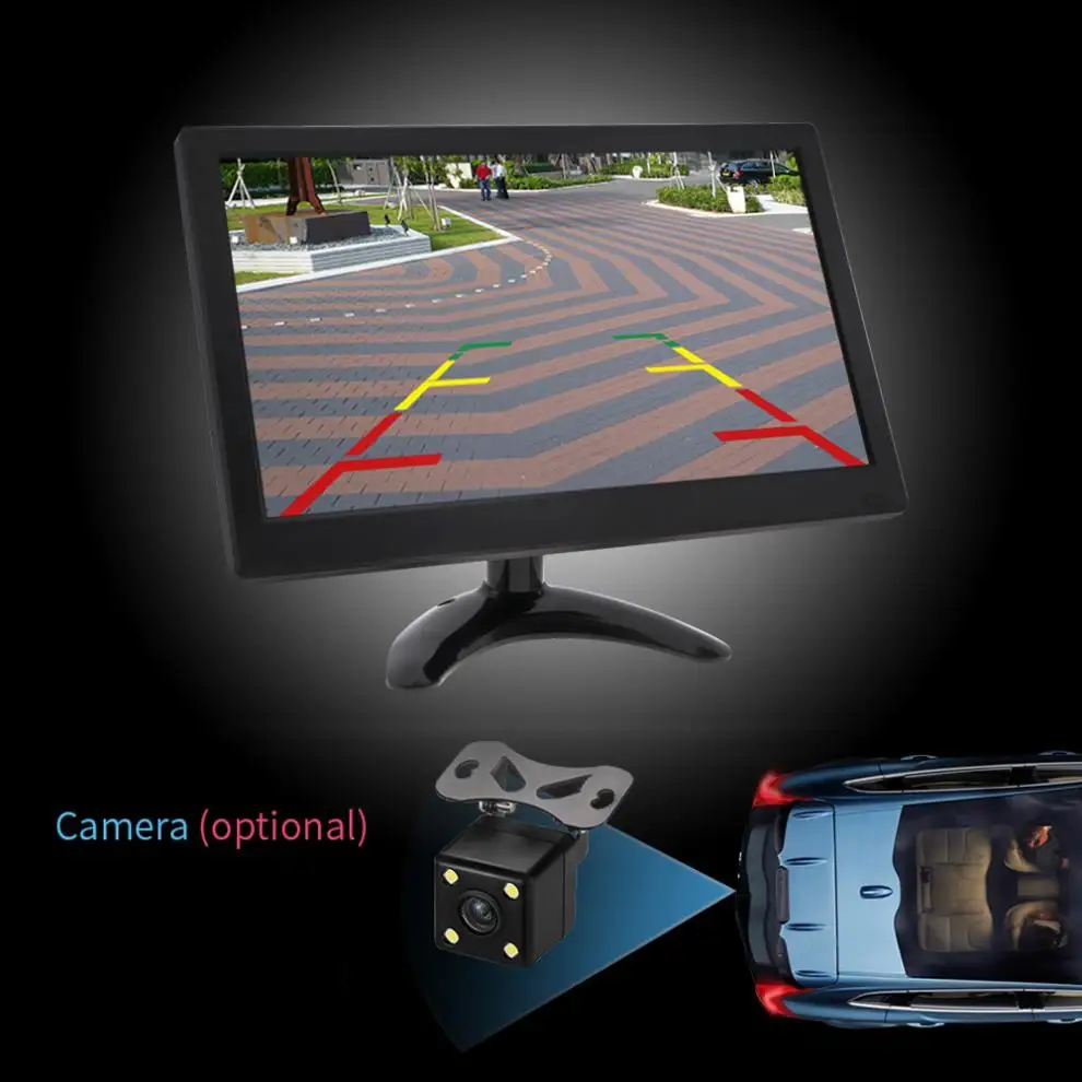 11.6 Inch HD IPS TFT LCD Color Car Monitor TV Computer MP5 Player 2 Video Input Security Monitor with Speaker AV BNC VGA HDMI