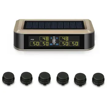 

Tire Pressure Monitoring System Real-Time Auto Solar Charge TPMS 6 External TMPS Sensor Tire Pressure Monitoring System