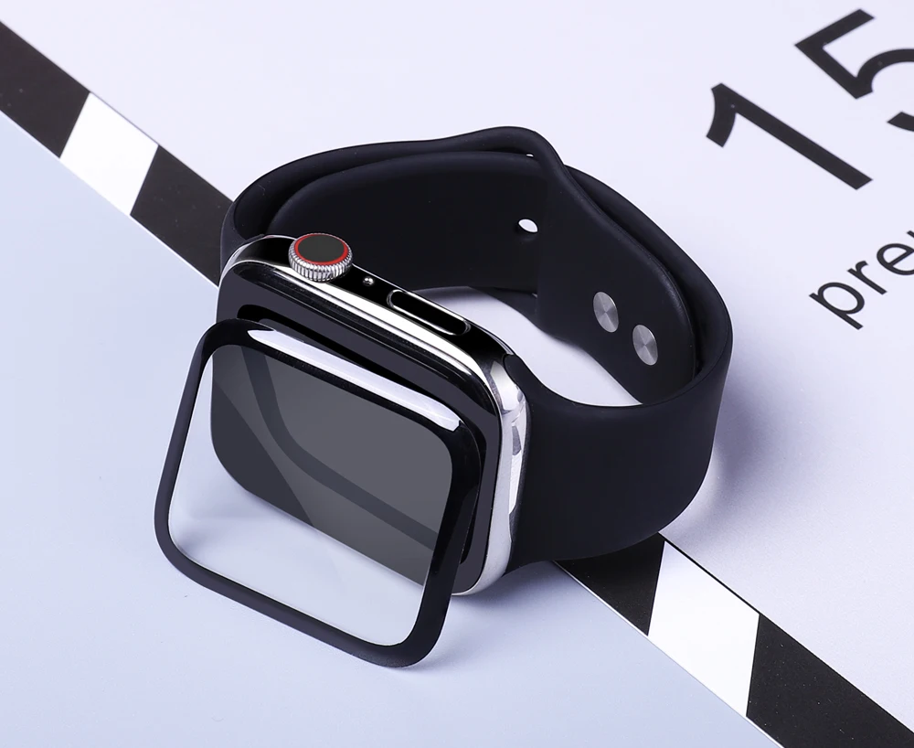 Подходит для защиты экрана apple watch, 38 мм 40 мм 42 мм 44 мм 3D Стекловолоконная закаленная пленка относится к iwatch серии 54321