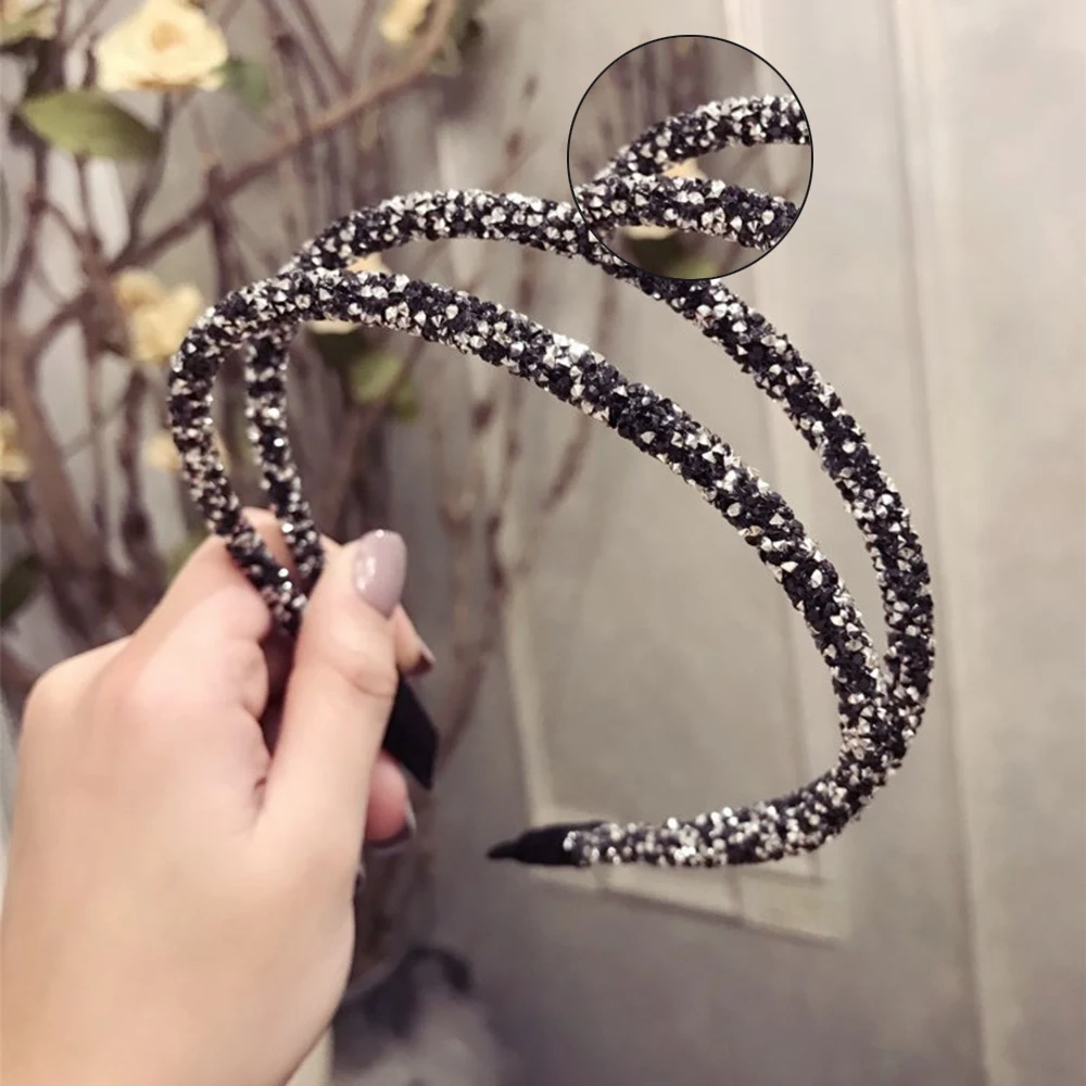 Мода горный хрусталь Hairband женский полный Алмаз супер вспышка Двойной Кристалл Сторона волос головная повязка, аксессуары для волос