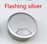 Flashing silver 2 шт., 50 мм, АБС-пластик, отверстие для кабеля, круглый стол, кабельная втулка для компьютерного стола, защита провода, органайзер, мебельная фурнитура - Цвет: Flashing silver