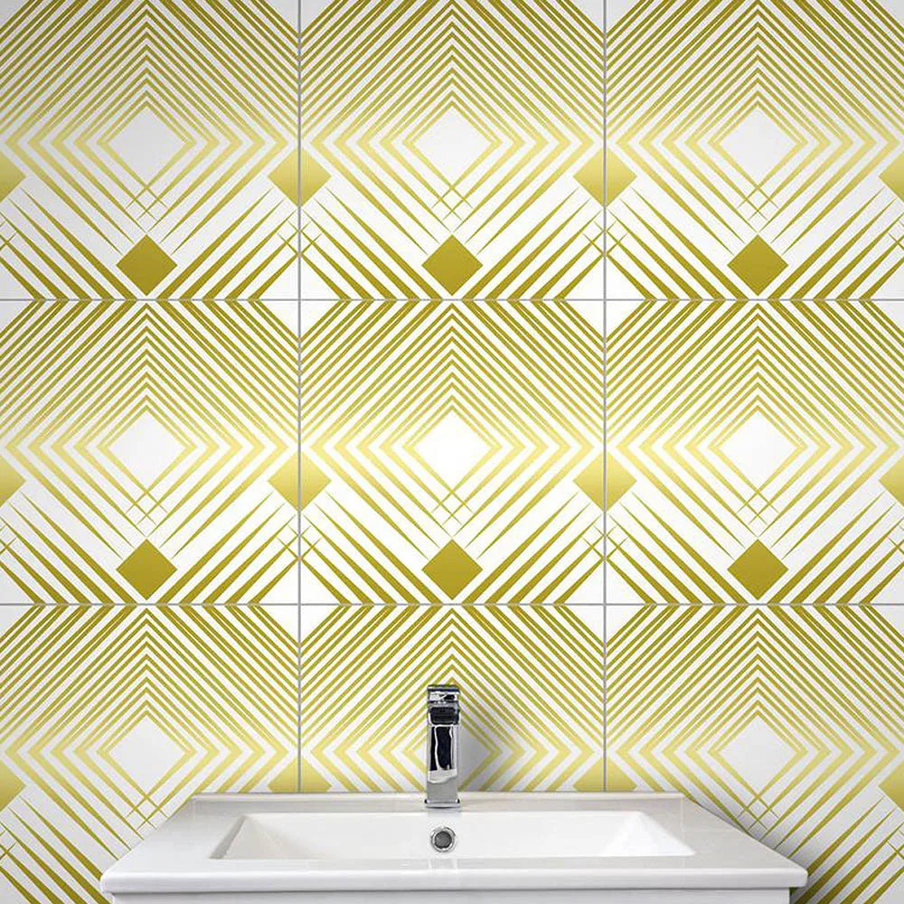 

10Pcs Geometric Tile Sticker Waterproof Wear-Resistant Marble Matte Sticker crystal wall Stickers marble tile stickers