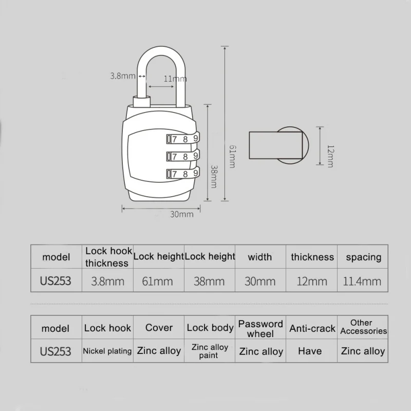 Велосипедный замок TSA замок для путешествий комбинированные замки 3 набора цифр пароль Комбинация чемодан с висячим замком багажные противоугонные замки