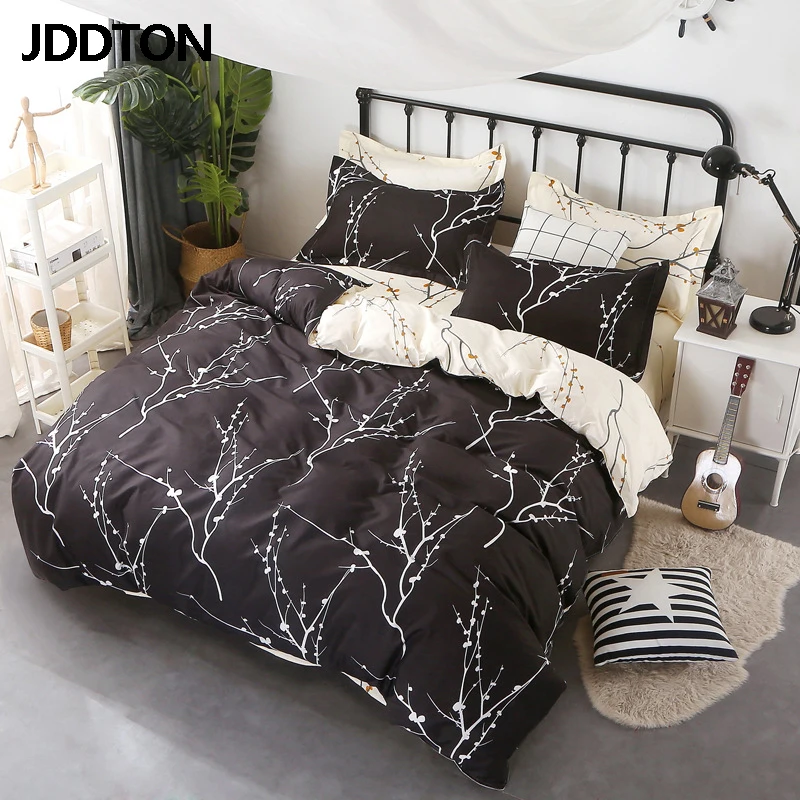 JDDTON Classical Style Bedding Set AB Side Colorful Pattern Bed Set Duvet Cover Sheet Pillowcase Set Fashion Home Bedding BE024