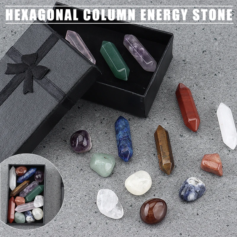 

New Natural 7 Chakra Energy Stone Obelisk Quartz Crystal Reiki Mineral Specimen Ornaments Decoration Gifts Box