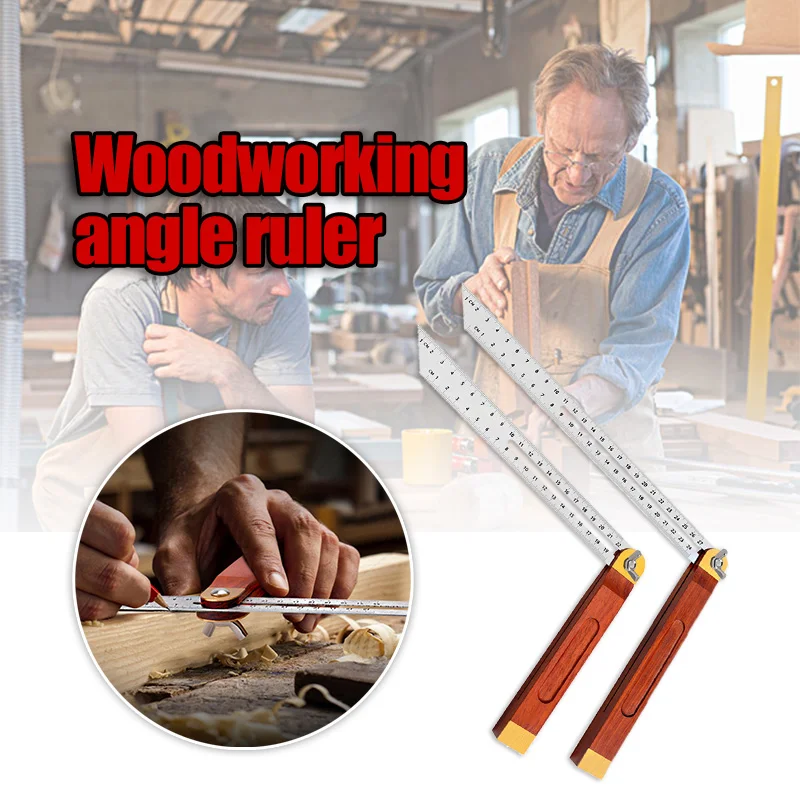 

Handle Stainless Steel Multi Angle Ruler Adjustable Sliding Bevel Carpentry Angle Finder Tool LKS99