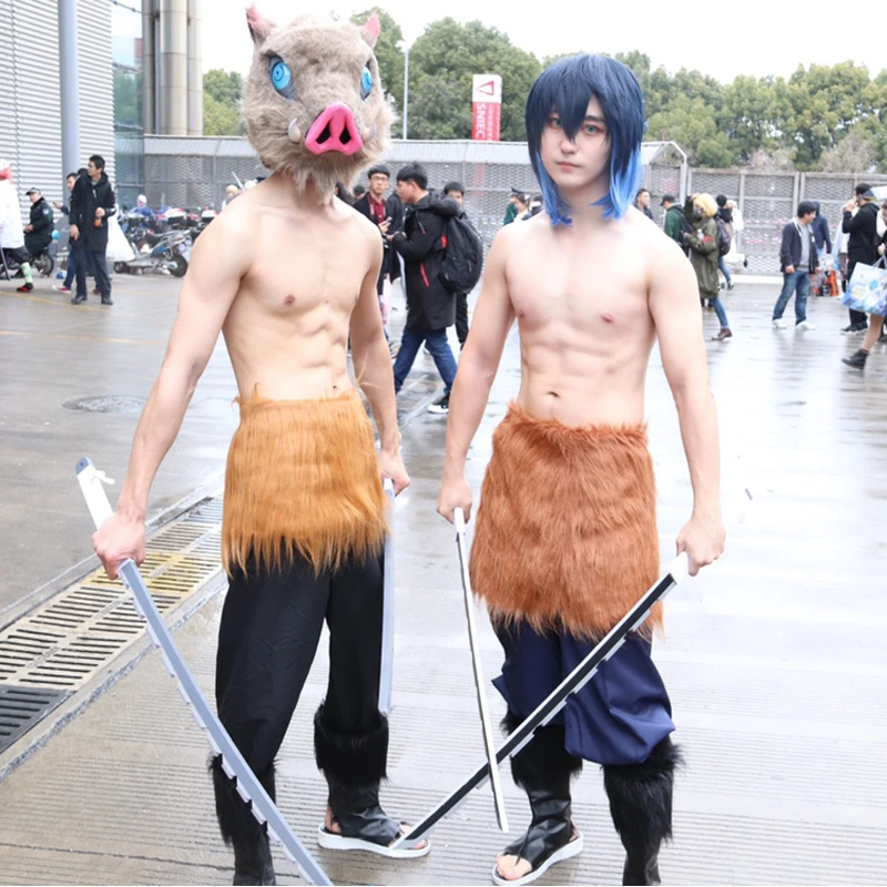 Costume Cosplay Inosuke Hashibira (Demon Slayer) – Completo 3 Pezzi Per Feste E Halloween