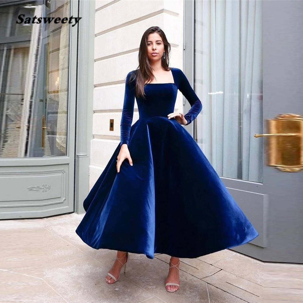 Royal Blue A Line Brush Train Sleeveless Backless Side Slit Prom Dress