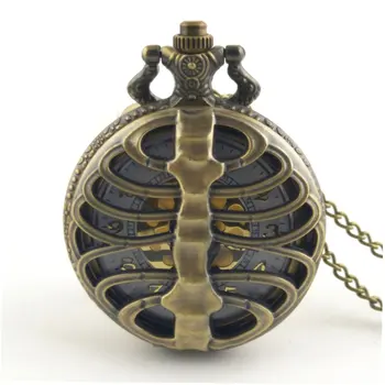 

Bones Carved Vintage Antique Round Dial Quartz Pocket Watch Necklace Pendant Clock for Mens Womens Best Gifts