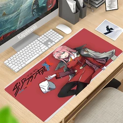 Tapis de souris fille Zero Two Darling In The FranXX pour ordinateur portable, antidérapant, dessin animé, pour Gamer 