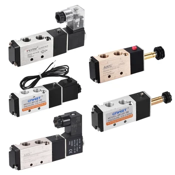 

uxcell 1pc Pneumatic Air Control Solenoid Valve 5 Way 2 Position 1/8" PT Internally Single Piloted Acting Type 4V110-06