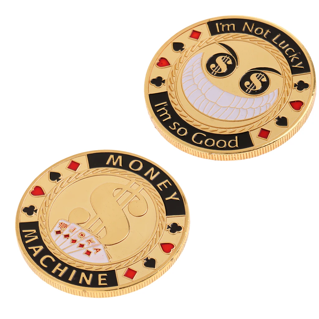 Metal Chips Commemorative Coin Gold Plated Metal Poker Card Guard Protect