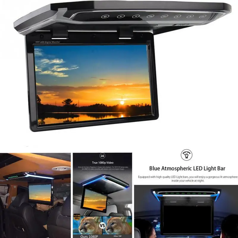 

Car Dispaly Accessories Flip Down Monitor Foldable Auto Ceiling Digital Vehicle Screen Roof Mount Video Player Atmosphere