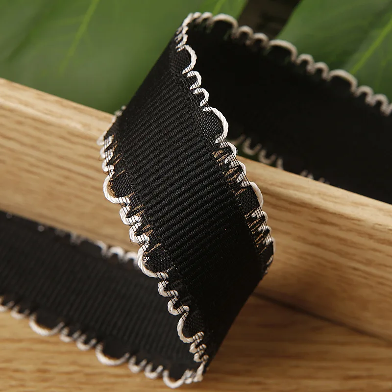 Ear Lace Grosgrain Ribbon For DIY Craft Headwear Accessories Card Gifts Decor Wrapping Clothing Sewing Trims Materials 5yards