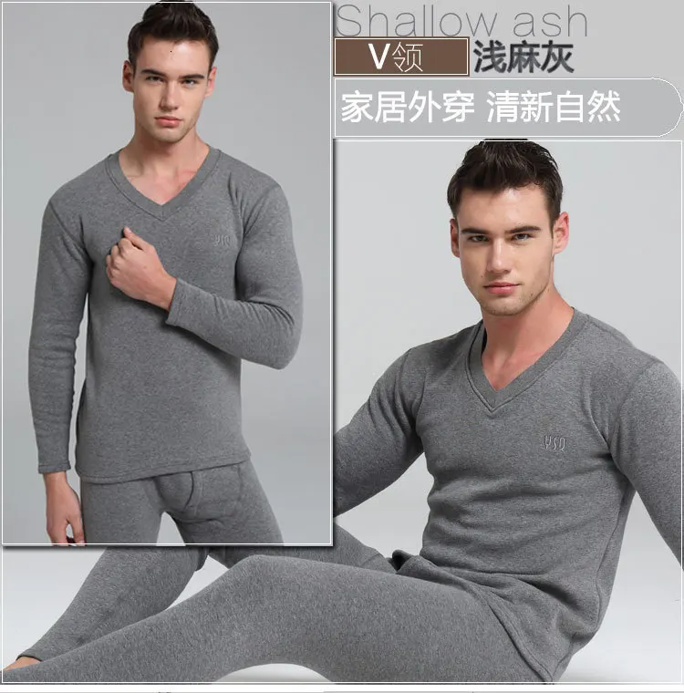 Man Keep Warm Underwear Set For Winter Plus velvet thickening Thermal Underwear Set Protect The Knee Johns Set For Russian