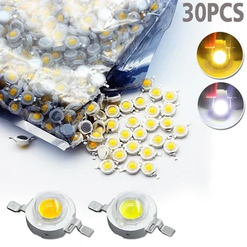

30pcs LED Bead Light Diode 1W 3W High Power LED Emiting SMD Warm White For Spotlight Downlight Lamp Bulb Aluminum Substrate