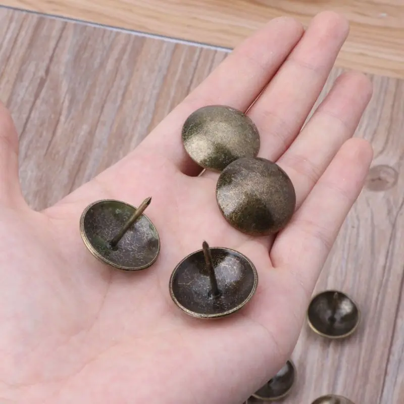 

100Pc 1" Brass Upholstery Tack Nailhead Pin Large Decorative Trim For Furniture