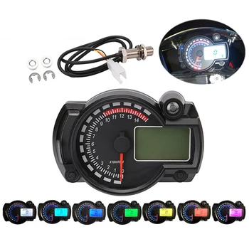 

1pcs Universal LCD digital Motorcycle Odometer Speedometer Adjustable MAX 299KM/H meter Black