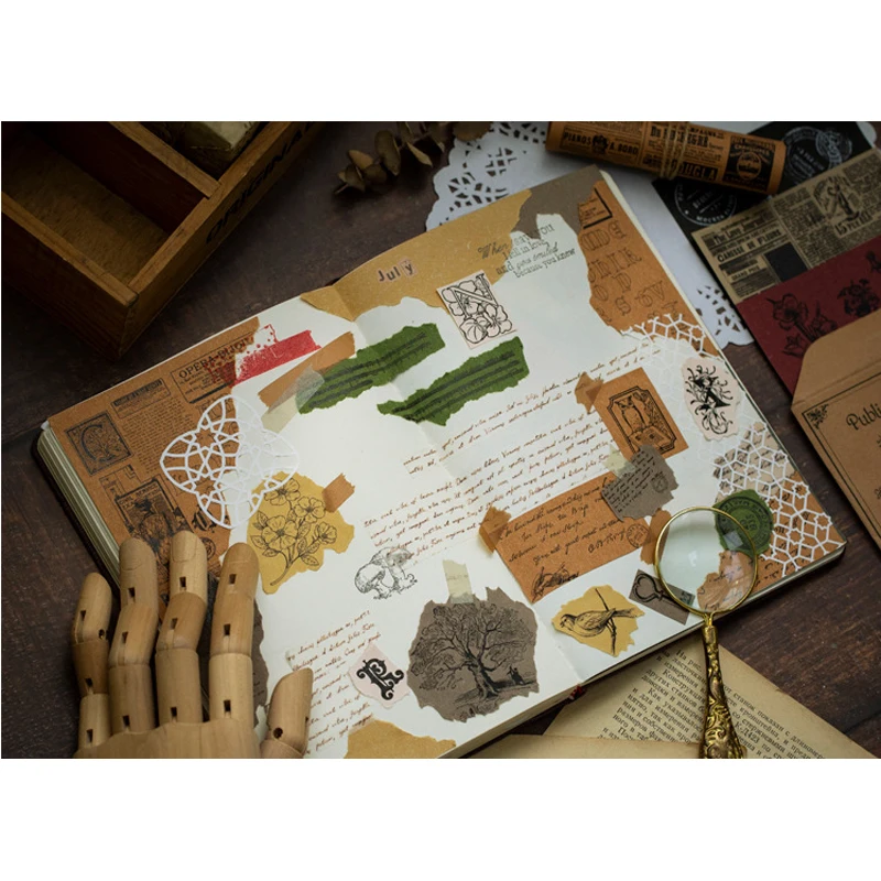 

15sheets/lot Lovely Retro Series Material Paper Set Stickers Scrapbooking DIY Decorative Adhesive Labels
