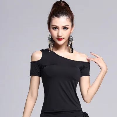 Women Latin Dance Basic Top Latin Top Girl Dancewear Sexy Ballroom Samba Tango Flamengo Dancing Practice T-shirt Costume dance shirts