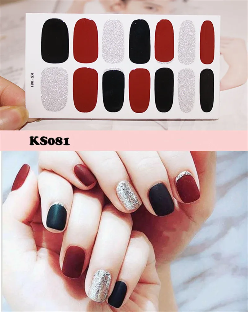 14 подсказок/лист стикеры 3D на ногти Nail Art маникюрный Водные Переводные картинки украшения для ногтей наклейки клей переводные наклейки - Цвет: KS081