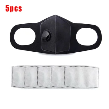 

Reusable Air Purifying Face Cover Built-in Breathing Valve Dust-proof Washable Replace Filter Papers Anti Pollen Fog Protection