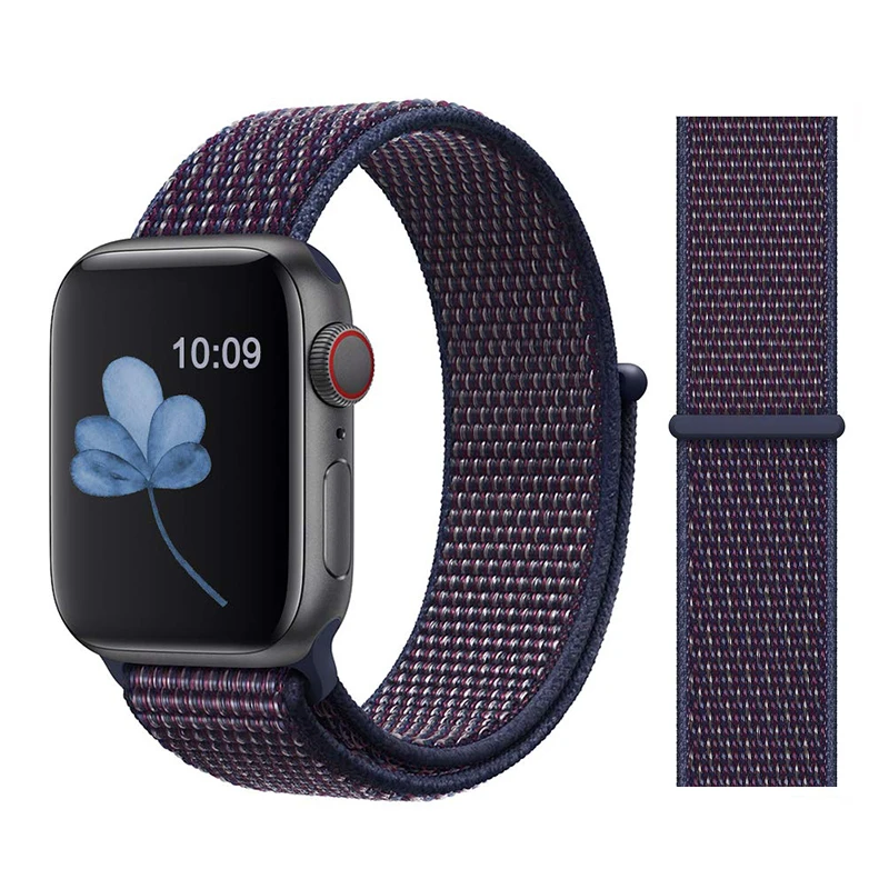8 Indigo blue Ремешок для apple watch ремешок 44 мм 40 мм дышащий нейлоновый спортивный ремешок браслет iwatch 5 4 3 42 мм 38 мм apple watch 5 4 band - Цвет ремешка: 8 Indigo blue