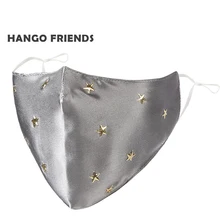 Hango Washable Face Mask Silk Cool Masks Designer Face Mask Fashion Women Mask Protective Mask Reusable Summer Bike Face Mask