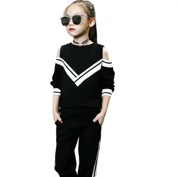

Girls Clothes Set 2020 Spring Kids Sweatshirt And Pants Two-Piece Casual Sporty Suit For Girl 6 8 10 12 14 Tracksuit TX287