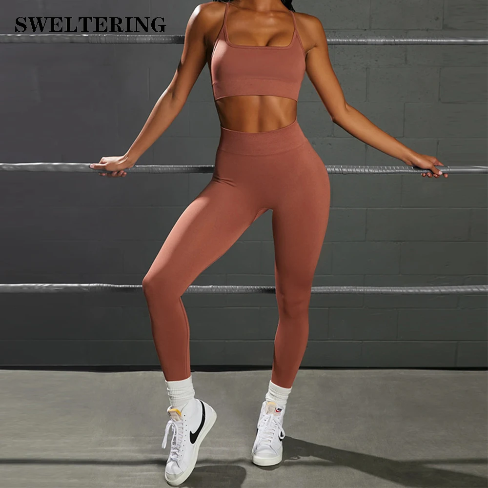 2 Piece Set Workout Clothes Women Tracksuits Sports Bra And Leggings Wear For Gym Clothing Athletic Yoga | Спорт и развлечения