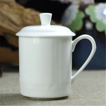 

White Ceramic Coffee Mugs Cup With Lid Art Supplies Fincans Big Hot Cup Tea Tumbler Brief Porcelain Water Mugs Stocked LZI128
