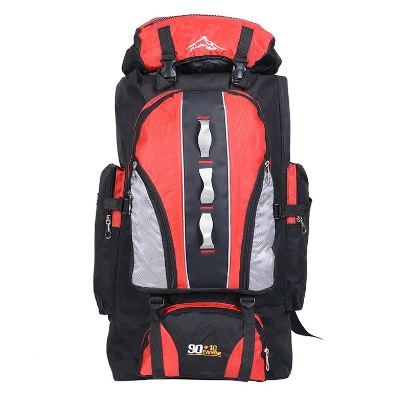 Уличный спортивный рюкзак, дорожная сумка, Большая вместительная сумка для мужчин и женщин, походный рюкзак для кемпинга, сумка для альпинизма, 100л - Цвет: Red