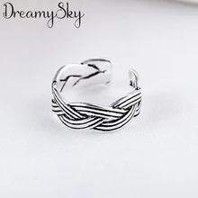 DreamySky Boho 925 пробы серебряные кольца с крестом для женщин ювелирные изделия ретро большие античные кольца для девочек рождественские подарки Anillos